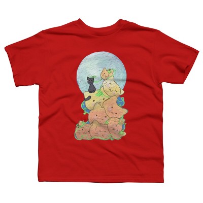 Boy's Design By Humans Cat Pumpkin Pile By AwkwardDragon T-Shirt