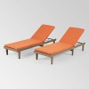 Nadine 2pk Acacia Wood Chaise Lounge Set Gray - Christopher Knight Home - 2 of 4