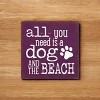 Slickblue Dog and Beach Wood Sign, Knotty Pine Material, Wall or Shelf Decor, Rustic Style, 7x7 Inches, Multiple Colors - 3 of 3