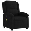 vidaXL Black Velvet Massage Recliner Chair for Elderly - Manual Reclining Lounger with Side Pocket and 6-Point Vibration, No Heating, Plush Seating - 3 of 4