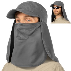 SUN CUBE Fishing Sun Hat with Neck Flap for Men UV Protection Cover Outdoor Bucket Cap with Face Covering for Hiking Running - 1 of 4
