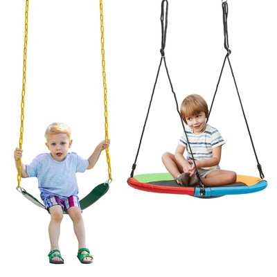 2 PACKS Swing Set for Toddler Baby Seat Playground Outdoors Play Fun Green 