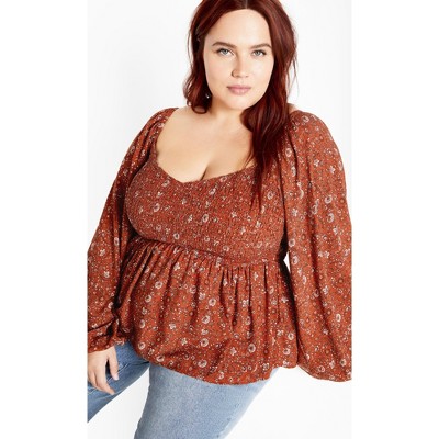 Women's Plus Size Dahlia Top - spice | CITY CHIC