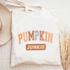 City Creek Prints Varsity Pumpkin Junkie Canvas Tote Bag - 15x16 - Natural - 2 of 2