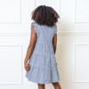 Hope & Henry Womens' Organic Cotton Flutter Sleeve Short Tiered Dress - 3 of 4