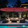 Costway 15.5 FT Extra-Large Patio Umbrella with LED Solar Lights & 12 Heavy-Duty Ribs Beige/Orange/Brown/Gray/Navy/Red - 4 of 4
