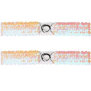INSPIRE CHIC Women's Skinny Elastic Sequins Decor Stretchy Waist Belts for Dresses 2 Pcs 25.19" - 1 of 4