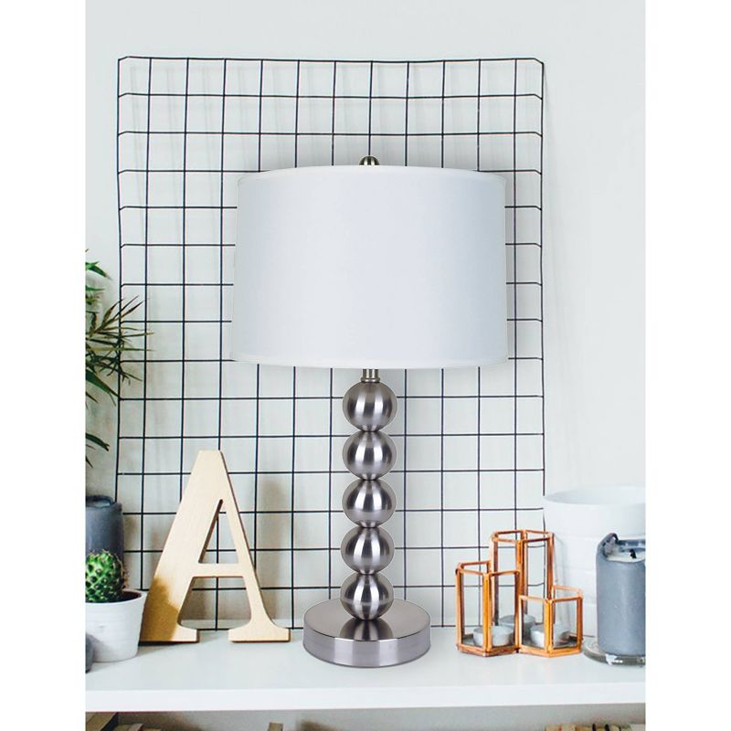 29&#34; Modern Metal Table Lamp with Unique Base Silver - Ore International, 3 of 5