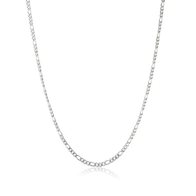 West Coast Jewelry Men's Polished Figaro Chain Stainless Steel Necklace (3mm) - 24"