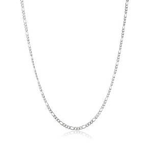 West Coast Jewelry Men's Polished Figaro Chain Stainless Steel Necklace (3mm) - 24" - 1 of 3