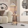 KWPZQEB Round Accent Side Table, 2-Tier End Table with Metal Frame, Industrial Beside Table, Small Accent Table for Living Room, Bedroom, Natural - 3 of 4