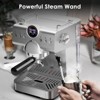 Kismile 2 Cup Stainless Steel Espresso Machine with LED Display, Cold Brew and Milk Frother Steam Wand for Latte and Cappuccino - 2 of 4
