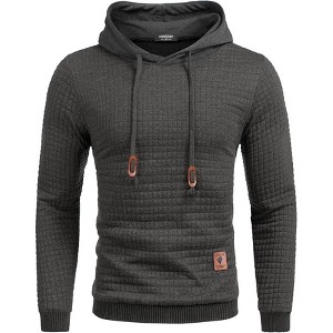 COOFANDY Mens Hooded Sweatshirt Casual Long Sleeve Drawstring Waffle Knit Pullover Hoodies - 1 of 4