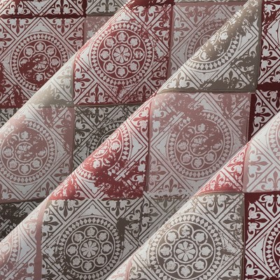 Rosewine Global Medallion Print Room-Darkening Polyester Curtain Panel