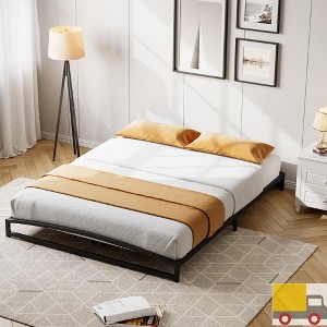 Jojoka Low Profile Metal Queen Bed Frame with Arch Head & Footboard – Heavy Duty, Noise-Free, Easy Assembly, No Box Spring Needed - 1 of 4
