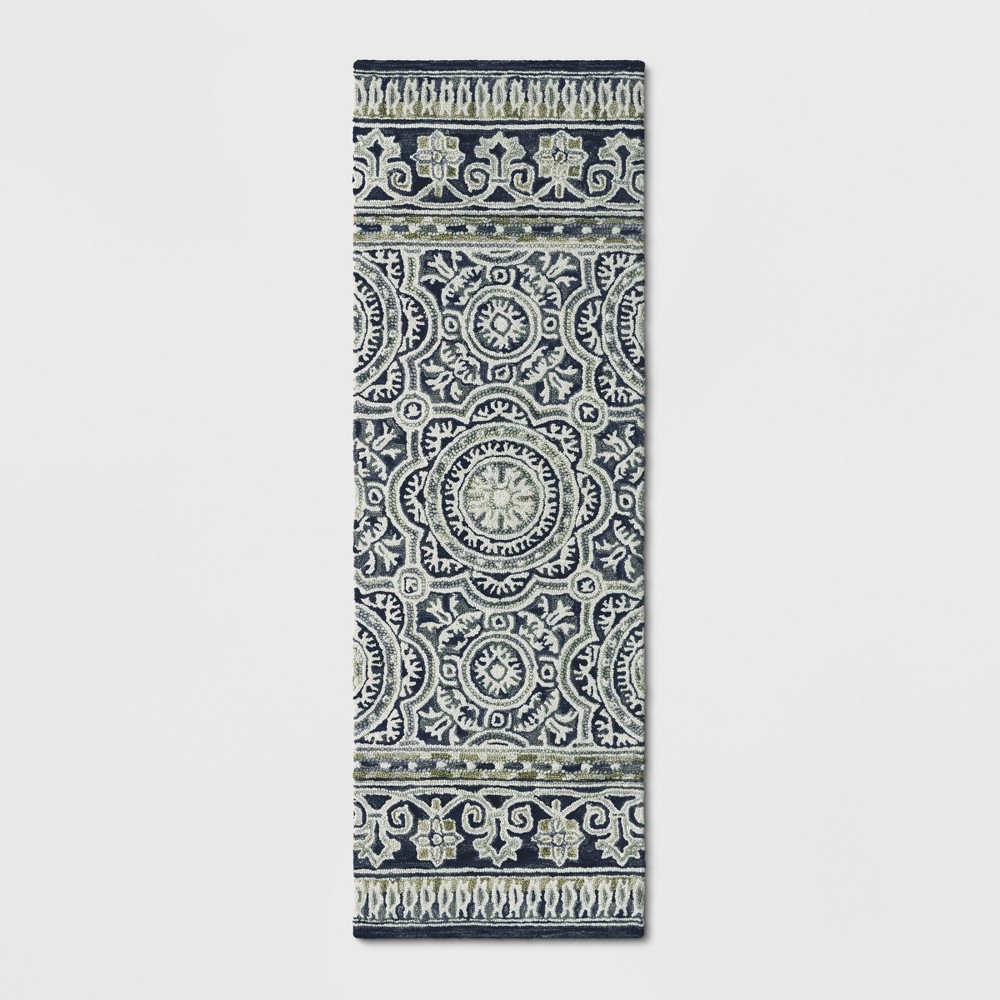 2'3"x7' Runner Floral Belfast Tufted Rug Indigo Threshold™