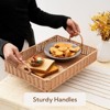 BRINJOY Rectangle Woven Serving Tray with Handles - 15.75"x11.5"x2.25" Coffee Table Organizer, Decorative Tray for Living Room - 2 of 4