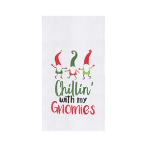 C&F Home Christmas Holiday Theme "Chillin With My Gnomies" 3 Dancing Gnomes Cotton Flour Sack Kitchen Dish Towel 27L x 18W in. - 1 of 2