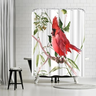 Americanflat 71 x 74 Shower Curtain, Red Milk Snake by Suren Nersisyan