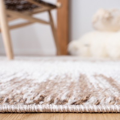 Ivory Diamond Shag 5' x 7' Braided Edge Synthetic Area Rug