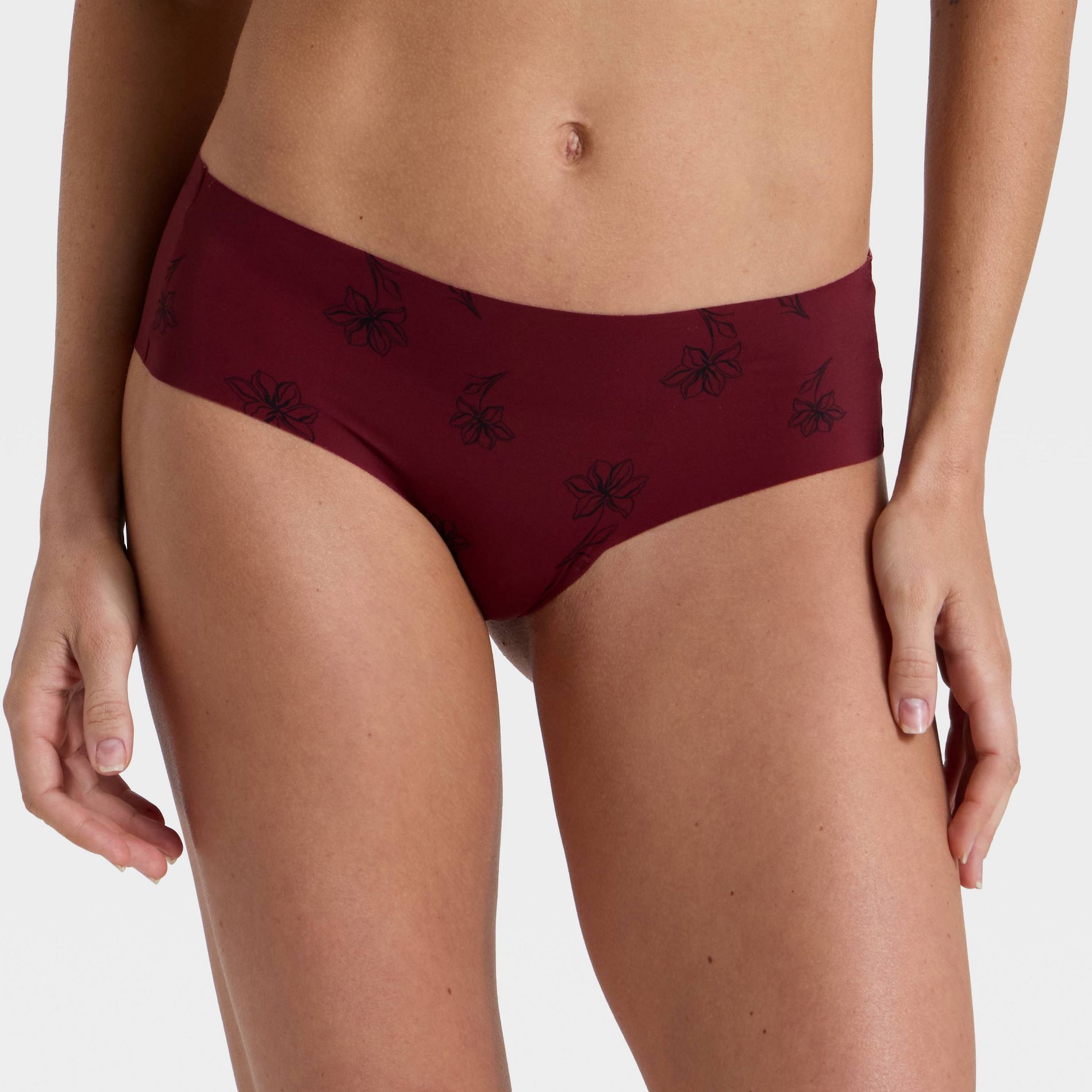 Women's Laser Cut Cheeky Underwear - Auden™ Berry Red M