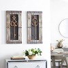 Wood Keys 3D Skeleton Wall Decor with Studs Set of 2 Brown - Olivia & May: Rustic Bedroom/Hallway Art - 2 of 4
