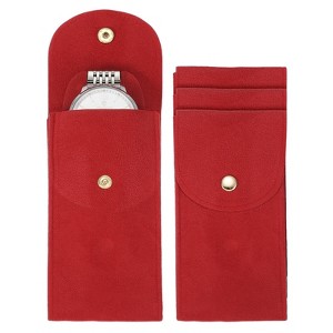 Unique Bargains Thick Velvet Watch Jewelry Storage Bags 5.1" x 2.8" 4 Pcs - 1 of 4