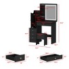 FUFU&GAGA Makeup Vanity Set with Mirror and Stool Makeup Table - 3 of 4