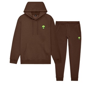 Dalix Alien Embroidery Sweatsuit Set Hoodie Jogger Soft Fleece Relaxed Fit Lounge Mens - 1 of 4