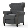 Accented Push Back Recliner Chair with Rolled Arms, Copper Accents, Comfortable Reclining Armchair for Living Room-- Frevyn - 4 of 4