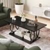 Bekrvio 2-Tier Coffee Table with Storage, 41.7" Rectangular Wood Center Table with Geometric Metal Legs for Living Room, Modern Home Office Decor - 2 of 4