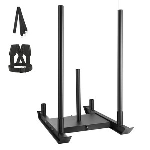 VEVOR Weight Training Sled, Pull Push Power Sled, Fitness Strength Resistance Training, Steel Workout Equipment, Suitable for 2" Weight Plate, Black - 1 of 4