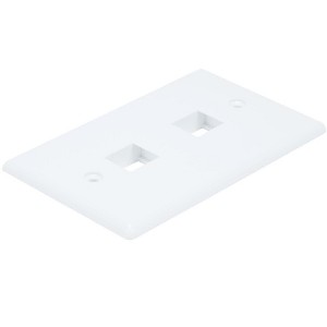 Monoprice 2-Hole 1-Gang Keystone Wall Plate - White - 1 of 4