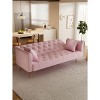 CAVINAS American Retro Velvet Upholstered Loveseat Sofa, Modern Convertible Sofa, Velvet Couch for Living Room, Bedroom, Office - 3 of 4