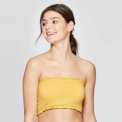 smocked bandeau tube top