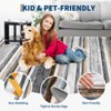 Modern Runner Rug Washable Striped Accent Carpet Non-Slip, Stain-Resistant Entry Rugs Low Pile Hallway Rug - 4 of 4