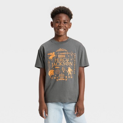 Boys' Percy Jackson Oversized Short Sleeve Graphic T-Shirt - Gray