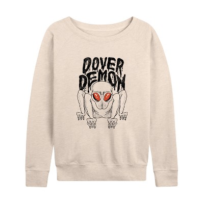 Women's - Instant Message - Dover Demon Lightweight French Terry Wide Neck Long Sleeve Graphic Shirt