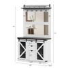 GustoWave 77" White Hall Tree with Shoe Cubbies and Coat Rack, Entryway Storage Cabinet with 2 Mirrors, 3 Drawers & Sliding Barn Doors - 2 of 4