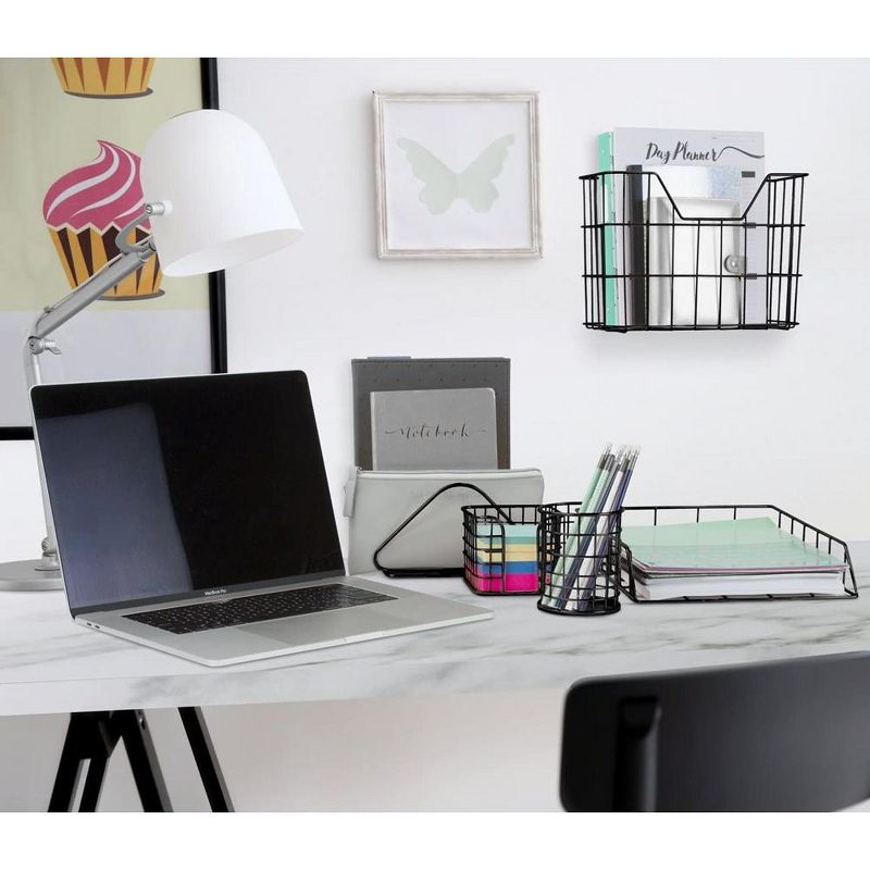 Sorbus Wire Metal 5 in 1 Desk Organizer Set - for Papers, Files, Writing Tools, and More, 3 of 10