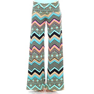 Women's Printed Palazzo Pants - White Mark - 1 of 3