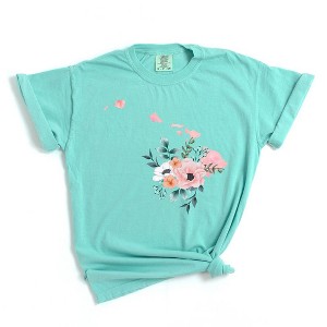 Simply Sage Market Women's Hawaii Watercolor Short Sleeve Garment Dyed Tee - 1 of 3