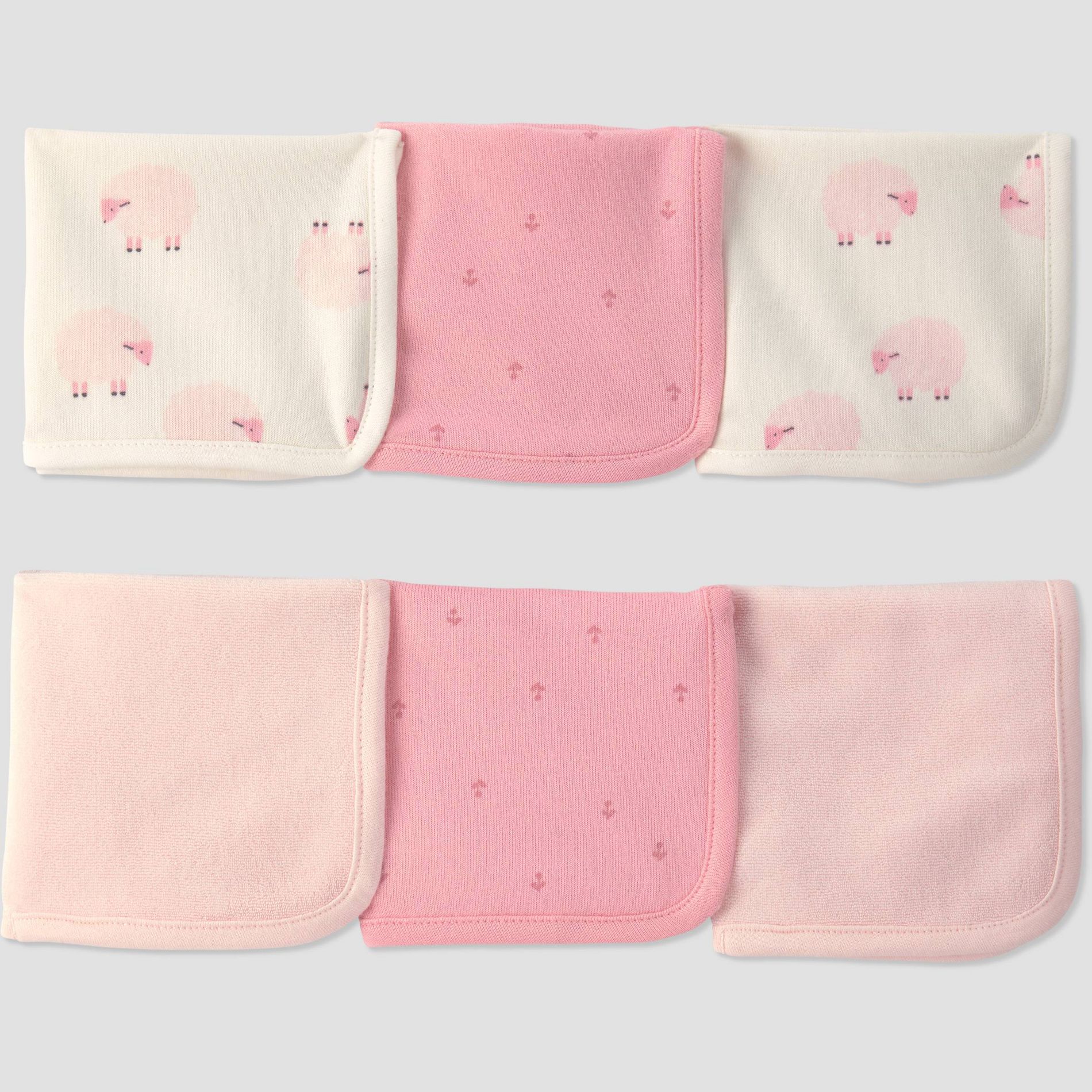 Carter's Just One You® Baby 6pk Washcloth - Pink Lamb