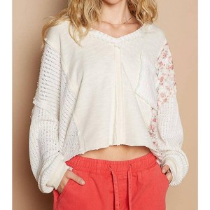 Women's Vintage Wash Floral Patch Top - POL - 1 of 4