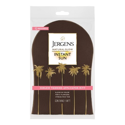 Jergens Natural Glow Instant Sun Application Mitt For Self Tanners, Streak-Free Sunless Tanning Glove