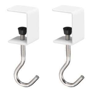 Unique Bargains Steel Hanging Bag Clothes Desk Mount Utility Hooks 2 Pcs - 1 of 4