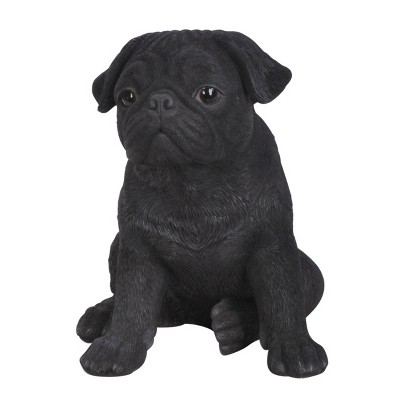 7.5" Polyresin Pug Puppy Statue Black - Hi-Line Gift
