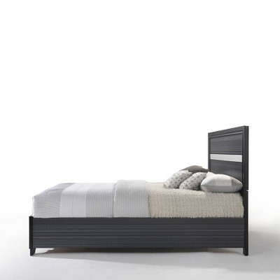 Black Queen Upholstered Bed with Storage Drawers and Slats