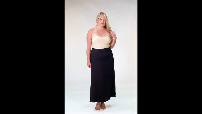 24seven Comfort Apparel Women's Plus Women's Maxi Skirt, 2 of 6, play video