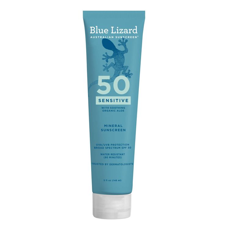 Blue Lizard Sensitive Mineral Sunscreen Lotion - SPF 50+ - 5 fl oz: Whole Body, No Fragrance Added, Vegan, 1 of 11